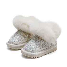 Girls' Snow Boots New Winter 2021 Fashion Children's Flat Toddler Shoes Rabbit's Hair Princess Keep Warm Boots 0-1-6 Years Od