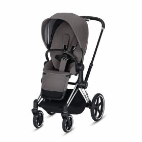 CYBEX ePriam 3-in-1 Travel System Chrome with Black Details Baby Stroller â€“ Manhattan Grey