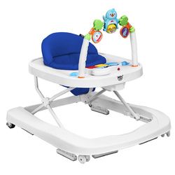 2-in-1 Foldable Baby Walker with Adjustable Heights