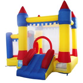 Bounce House Castle with Slide;  Storage Bag;  Inflatable Jumper House for Kids Aged 3-10;  Castle Bouncer for Indoor and Outdoor