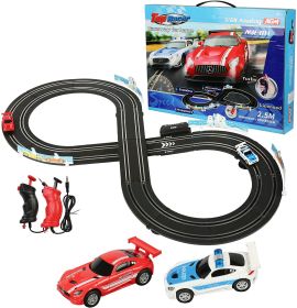 Bosonshop Electric 1:64 Scale Slot Car Racing Track Set Toddler Game Toy With Two Cars For Dual Racing For Kids