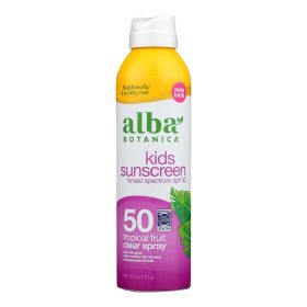 Alba Botanica Sunscreen - Very Emollient - Clear Spray SPF 50 - Active Kids - 6 oz