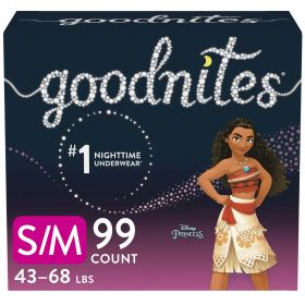 Goodnites Girls' Nighttime Bedwetting Underwear Size S/M, 99 Count