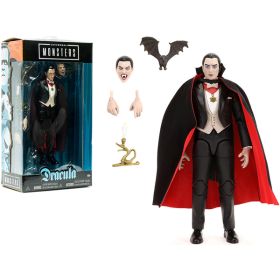 Dracula 6.25" Moveable Figurine with Bat and Candle and Alternate Head and Hands "Universal Monsters" Series by Jada